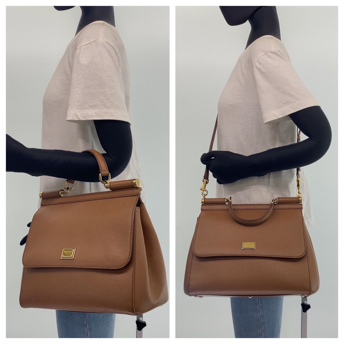 ドルチェ&ガッバーナ シシリー 2WAY ハンドバッグ メタルグリーン 