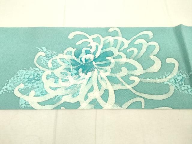 扇面模様　ろうけつ染め作家　縮緬名古屋帯 扇面模様 ろうけつ染め作家 縮緬名古屋帯 扇面模様 ろうけつ染め