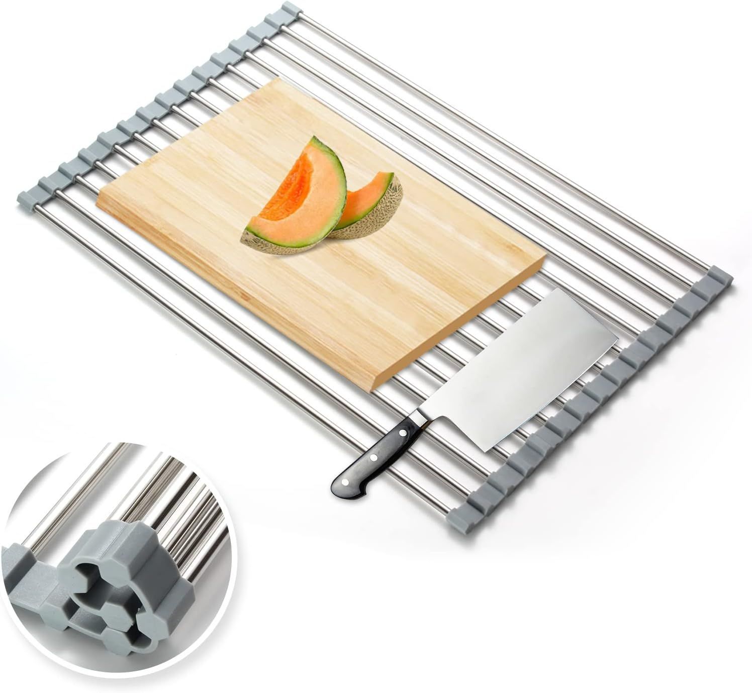 【特別セール】u003e52cm*35cm グレーu003c D.E. 【水切りラック シンク上 折りたたみ】52cm*35cm 食器 まな板 ペットボトル 各種物品 水切り用 コンパクト 省スペース スリム キッチン 折畳み【ステ