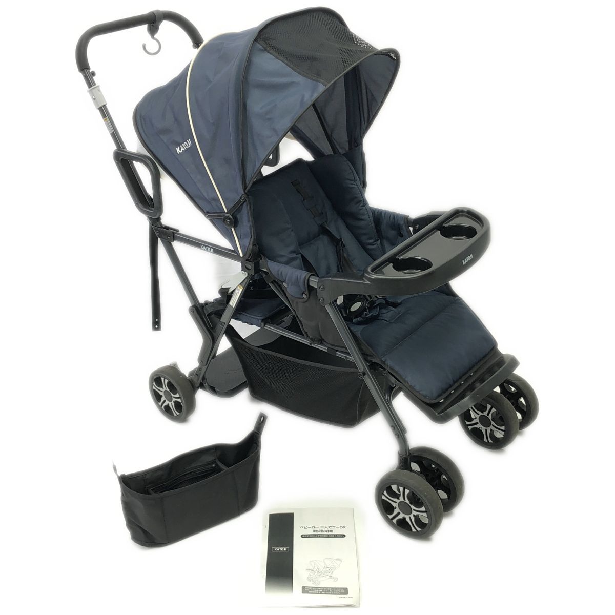 登*き様 【美品】 KATOJI ベビーカー 2人乗り　二人でゴー　41911 ベビーカー 二人でゴーDX（デニム）レインカバー付」について
