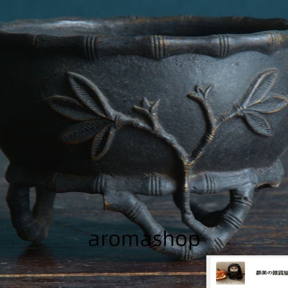 銅炉 香炉【福地洞天】 三足竹節紋香炉 宣徳炉 茶道香道具 工芸品 置物 銅炉 香炉【福地洞天】 三足竹節紋香炉 宣徳炉 茶道香道具 工芸