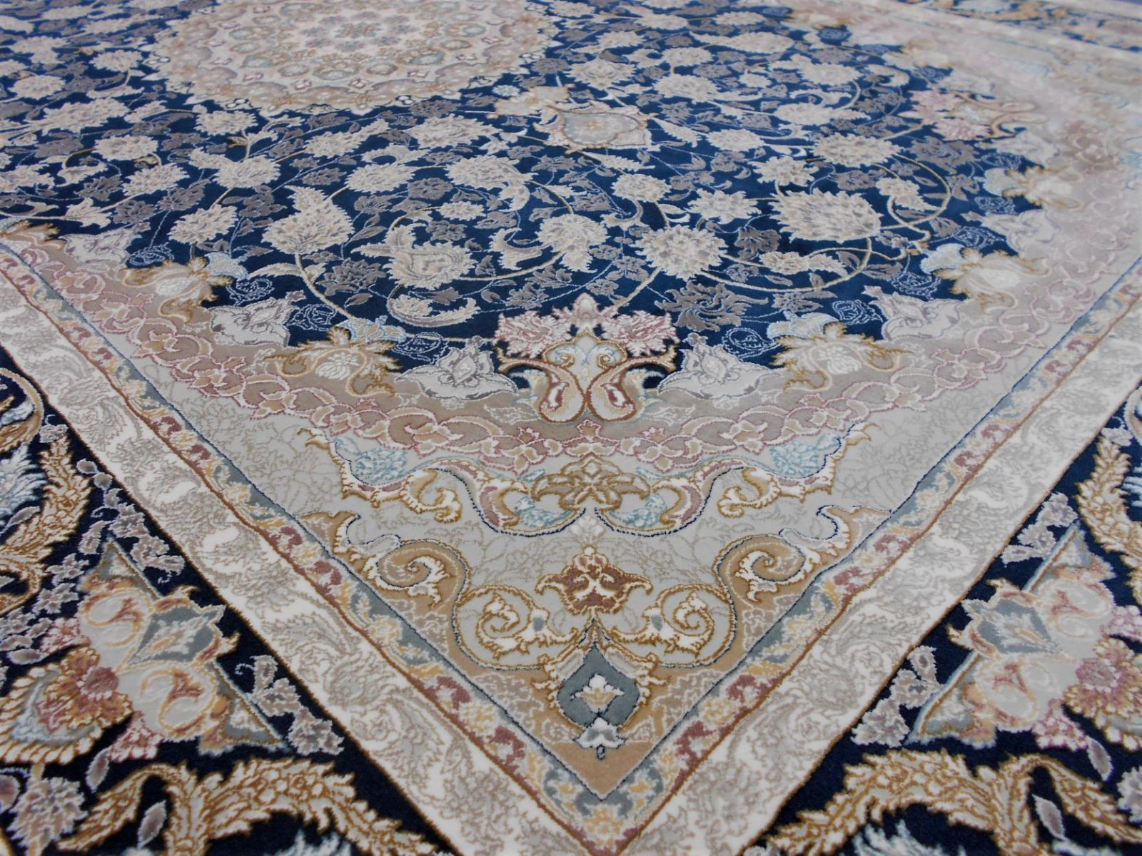 黒 桜古典 最後の1枚！225万ノット！超高密度織 絨毯 200×250cm‐200341