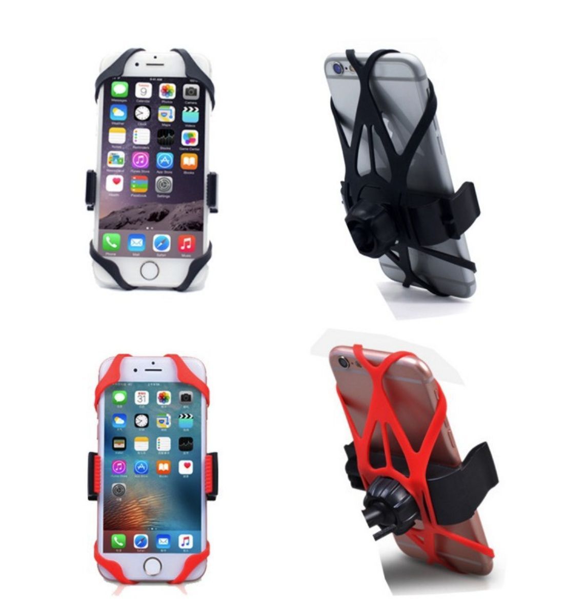 メルカリShops - キヨスケ バイク蝶々 自転車 バイク スマホ マウント ホルダー 黒赤銀