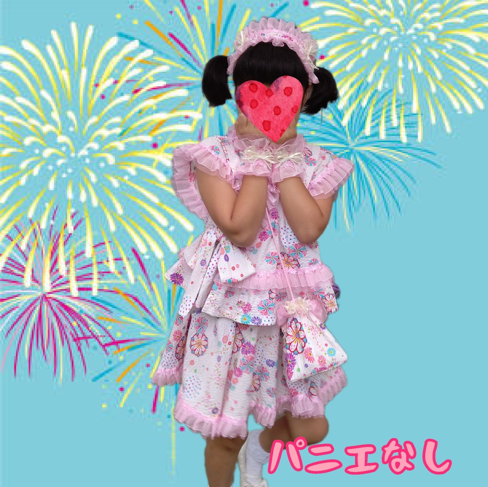 浴衣ドレス セミオーダー ハンドメイド 90cm・100cm 浴衣 こども 祭り