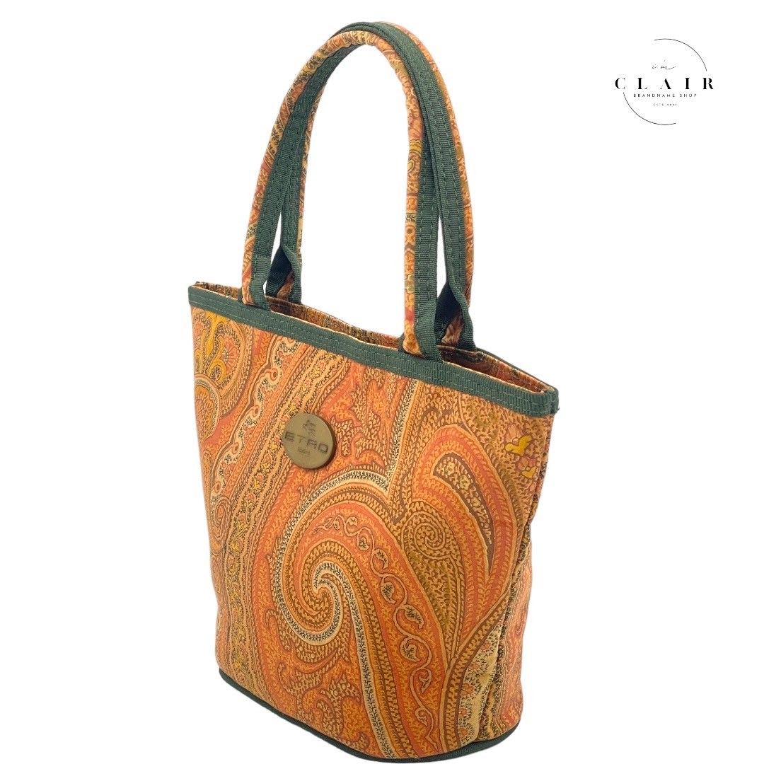 極美品】ETRO ペイズリー柄 ナイロン ミニハンドバッグ トート