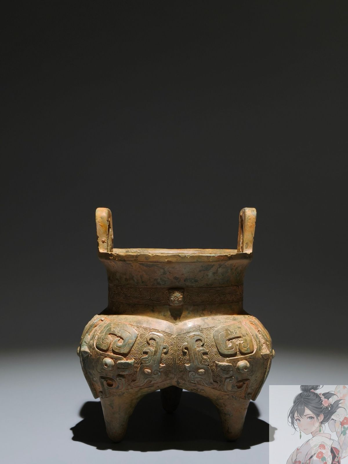 牙杓「苔清水」表千家 十三代 即中斎花押 二重箱 希少な逸品！7115 牙杓「苔清水」表千家 十三代 即中斎花押 二重箱 希少な