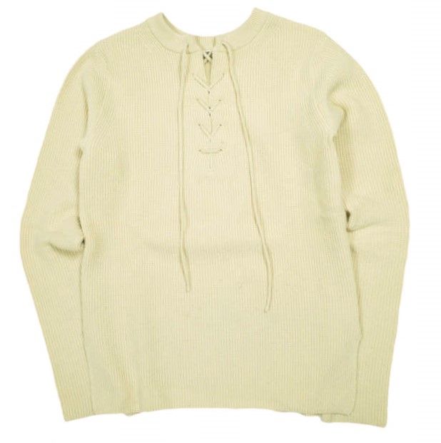 AURALEE オーラリー 日本製 WOOL RIB KNIT LACE-UP P/O 14.5