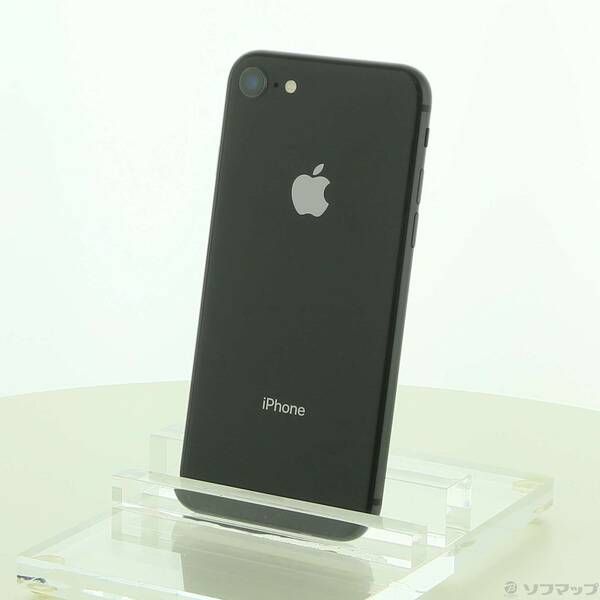 Apple iPhone8 本体 ブラック スペースグレイ クリアケース付 Apple