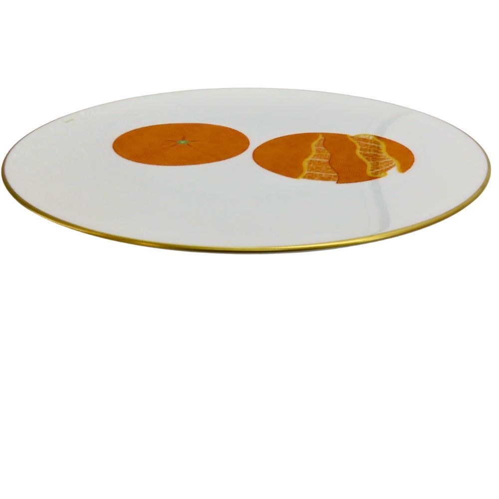 中古】 HERMES エルメス デザートプレート カオルミ オレンジ 皿 24cm