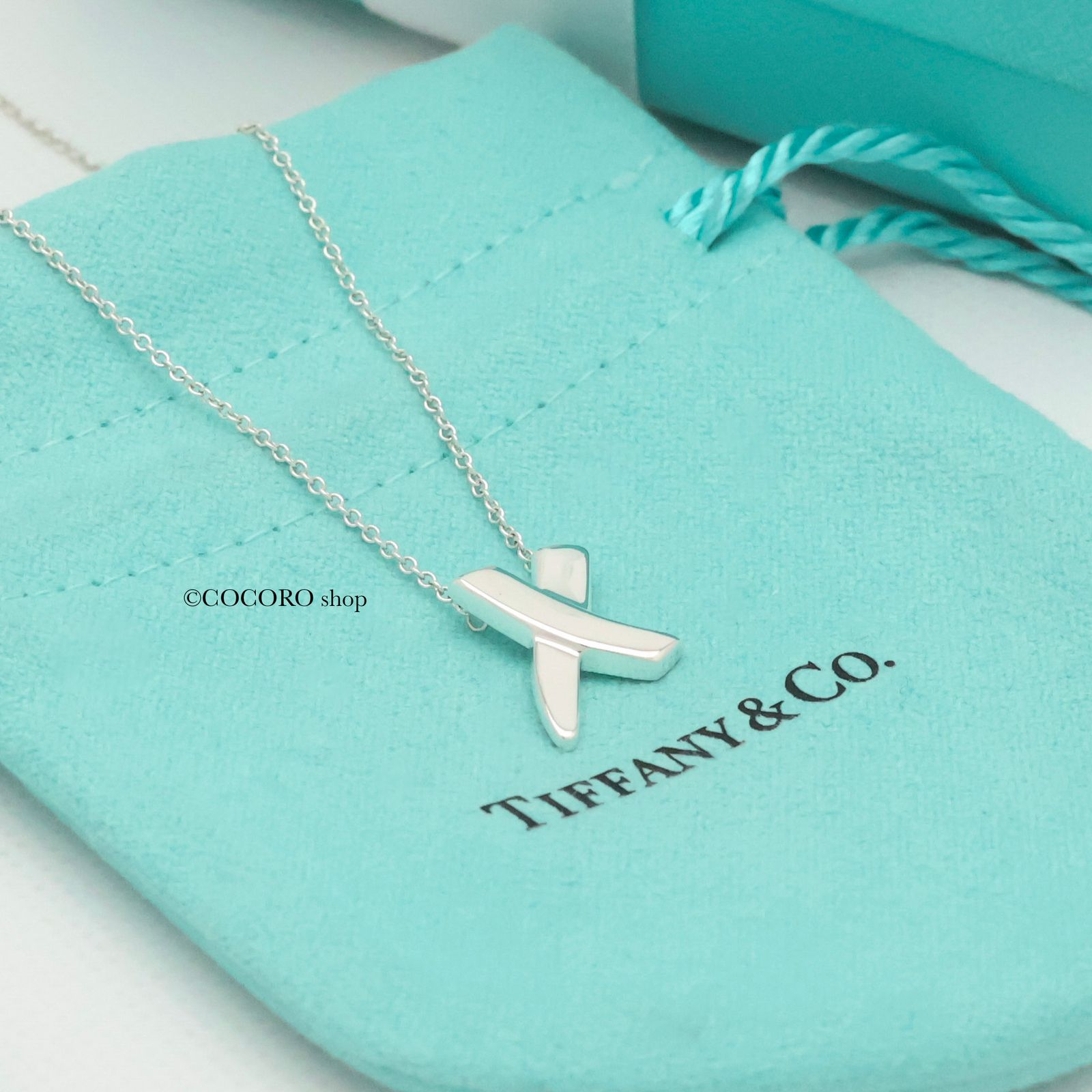 ティファニー　キス　クロス　ネックレス　925 Tiffany＆Co 】ティファニー キス クロス SV925 ネックレス