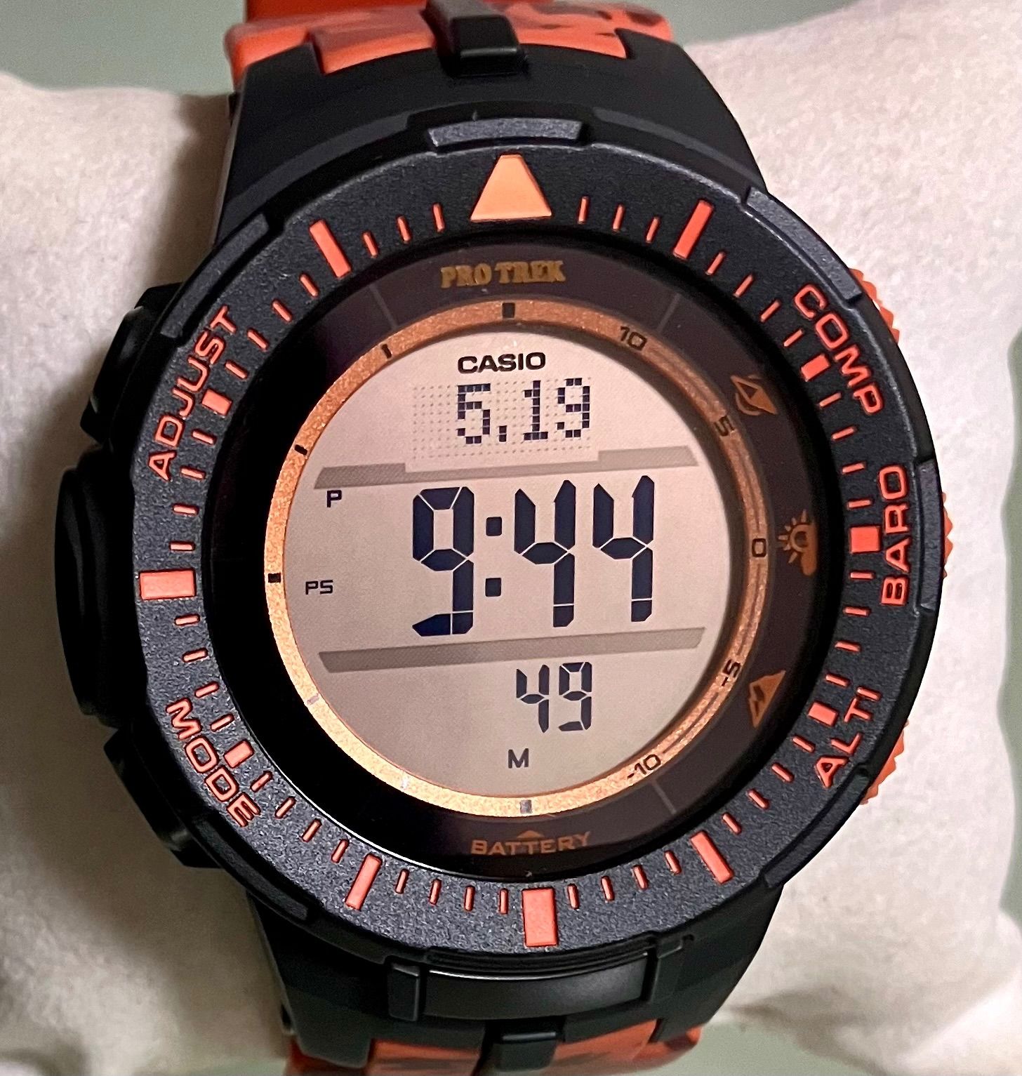 ☆稼動品☆CASIO カシオ/PRO TREK プロトレック☆PRG-300CM☆タフソーラー☆オレンジ☆メンズ腕時計☆ - メルカリ