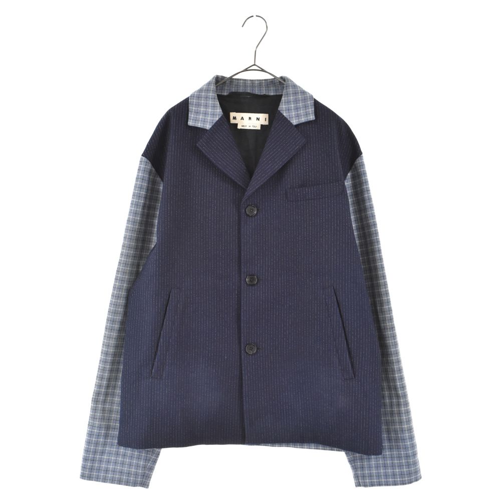 MARNI (マルニ) 22SS ストライプ切り替え チェックテーラード