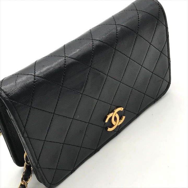 良品 CHANEL シャネル ココマーク ミニ マトラッセ ラムスキン  