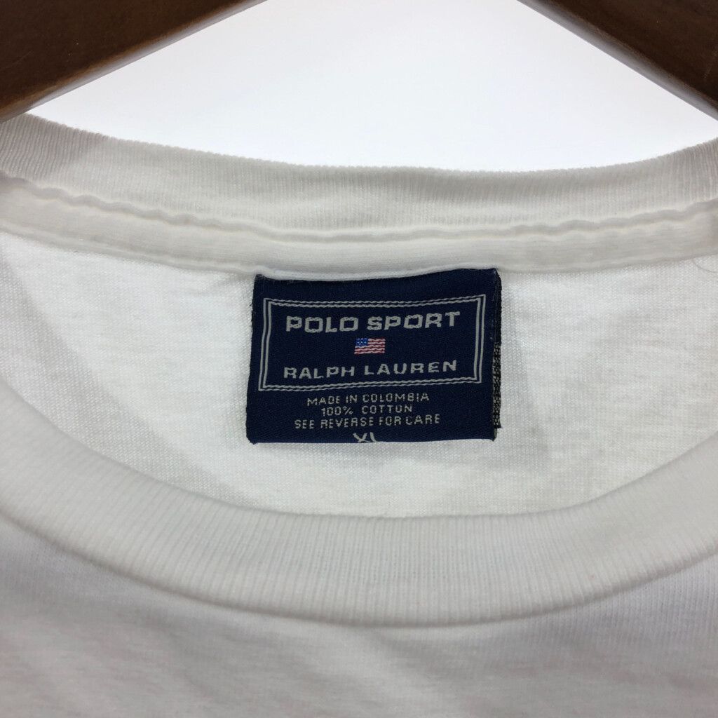 VINTAGE Polo Sport Ralph Lauren T-Shirt Mens XL White Graphic