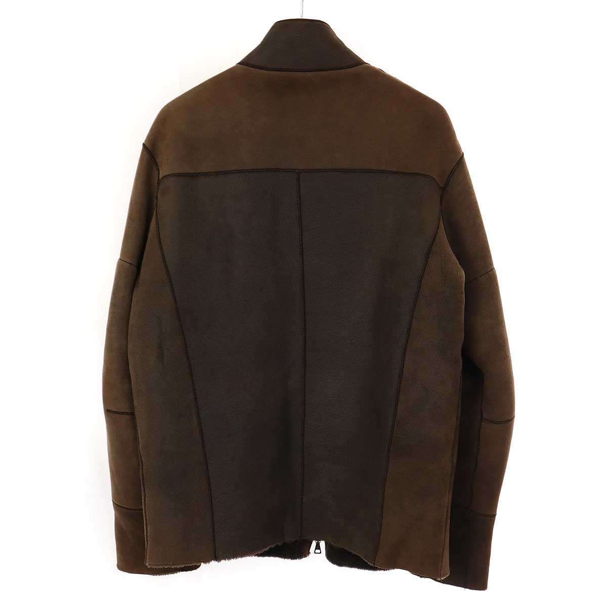 JIL SANDER ジルサンダー ムートンレザージャケット ブラウン 44