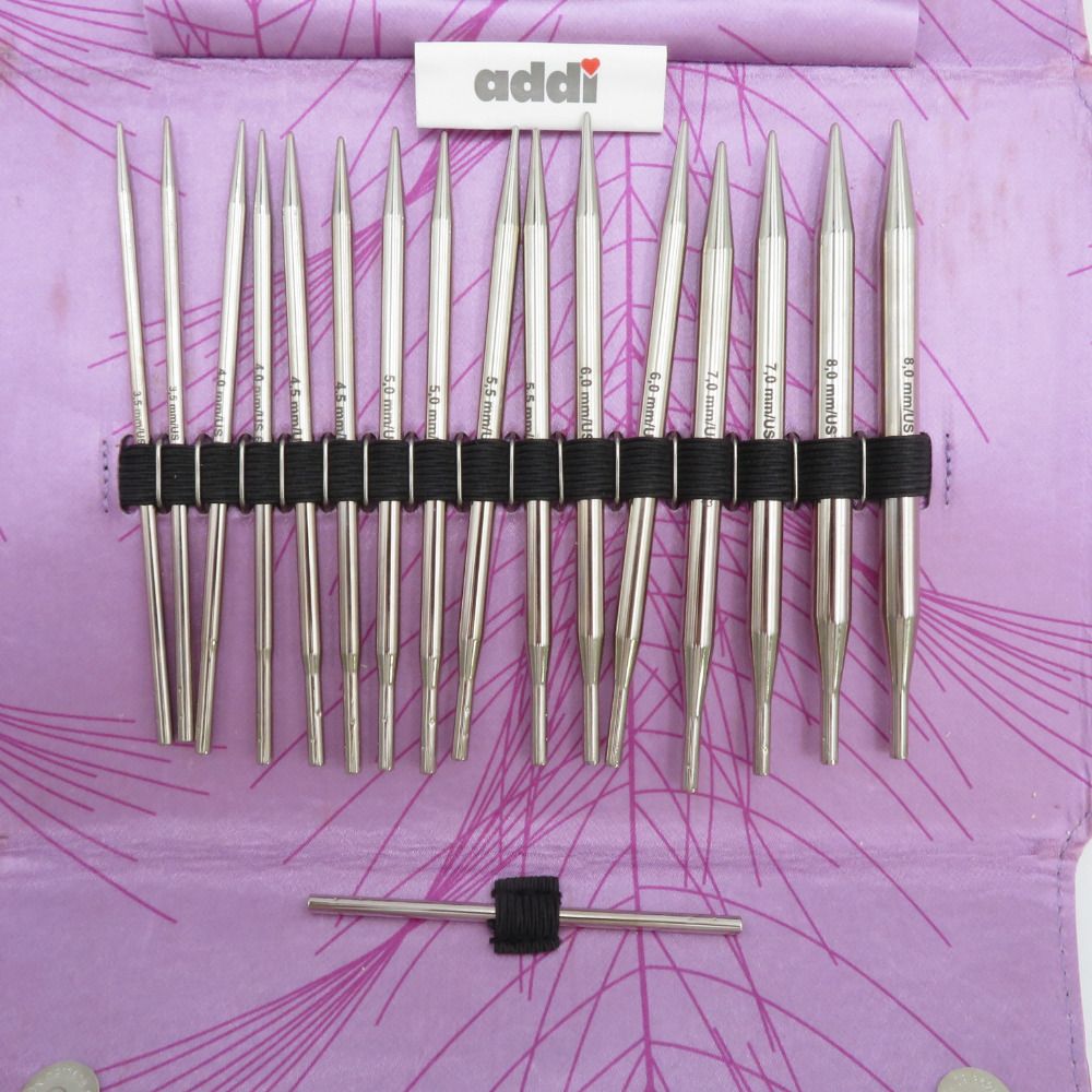 裁縫道具 addi Click Lace Long 交換式輪針セット 8サイズ 付け替えコード3本 ケース付き