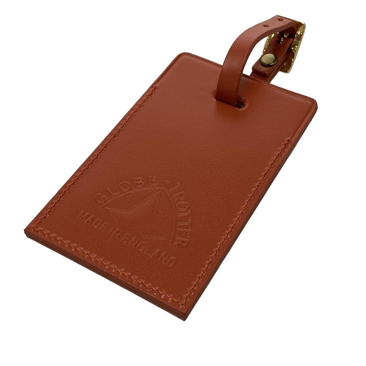 GLOBE-TROTTER レザー ネームタグ ラゲッジタグ ブラウン
