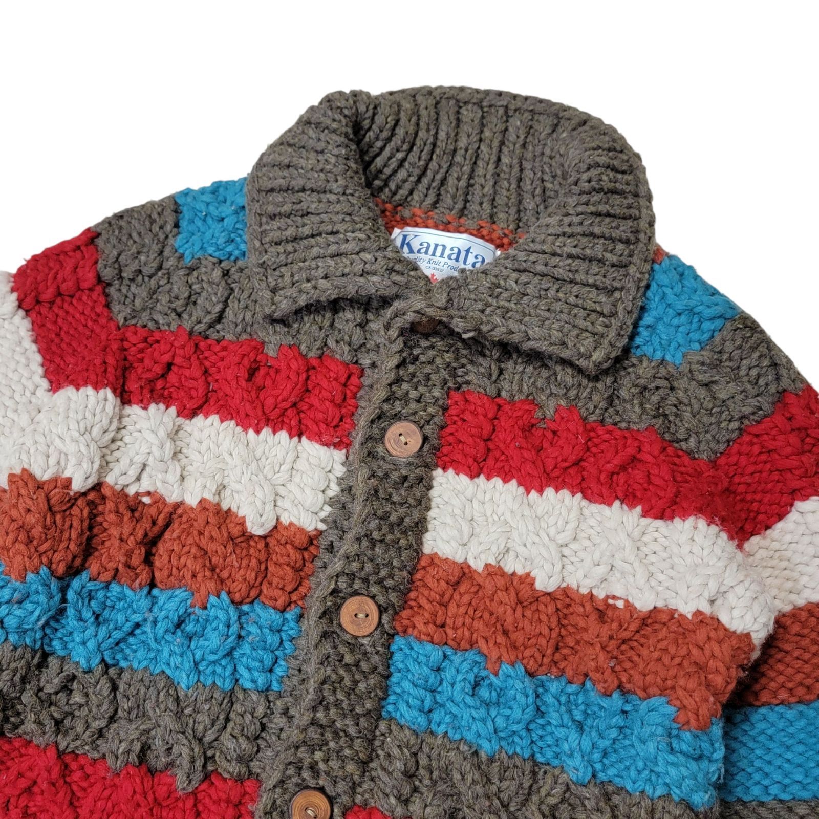 KANATA マルチカラー カウチンニット ウール100％ KANATA カウチン