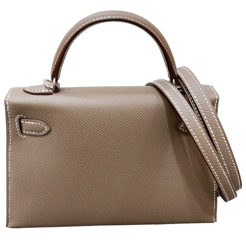 エルメス HERMES ミニケリー2 W刻印 エトゥープ・シルバー金具  
