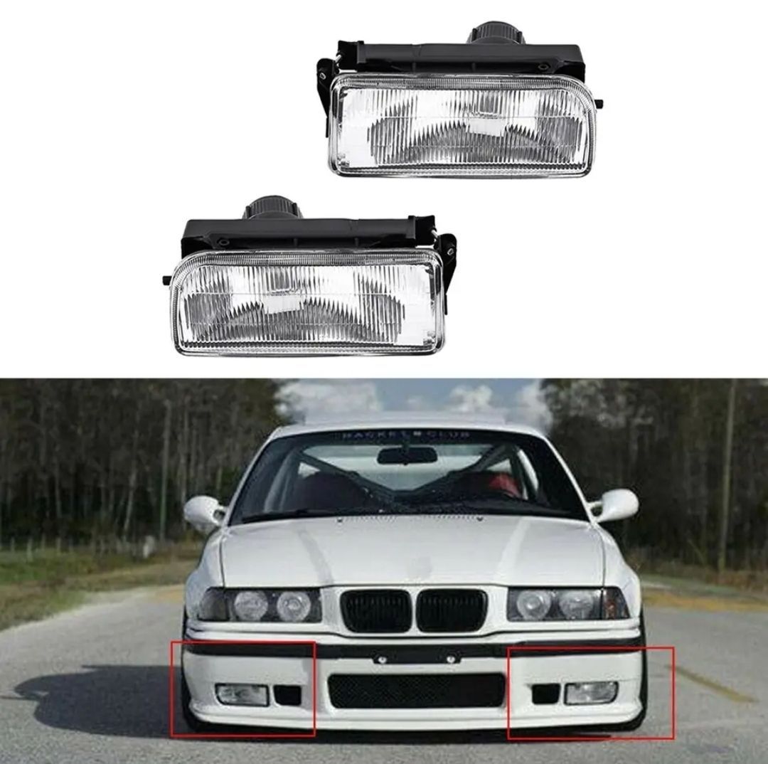 BMW E36 3シリーズ クリアレンズのフロントバンパーフォグランプ クリアフォグライト 318 320 323 325 328i 純正適合社外品