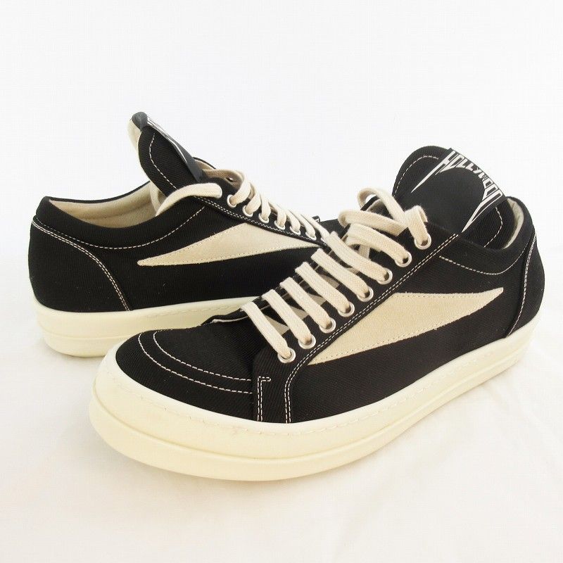Rick Owens レザースニーカー ブラック×ホワイト 41 Rick Owensレザー