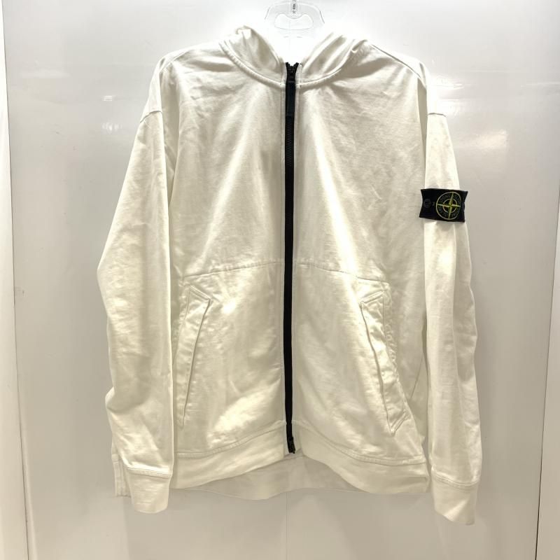【中古】STONE ISLAND アームパッチダブルジップパーカー L ホワイト 781563650 ストーンアイラインド[92]
