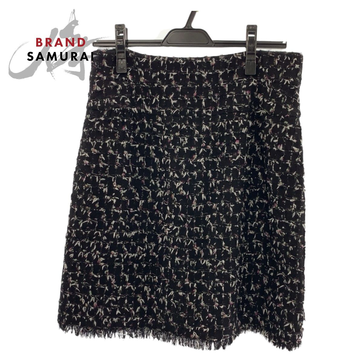 CHANEL シャネル ツイード ココマーク サイズ38 ブラック 黒 ピンク ブラック金具 ウール P29310V19329 スカート レディース 505337