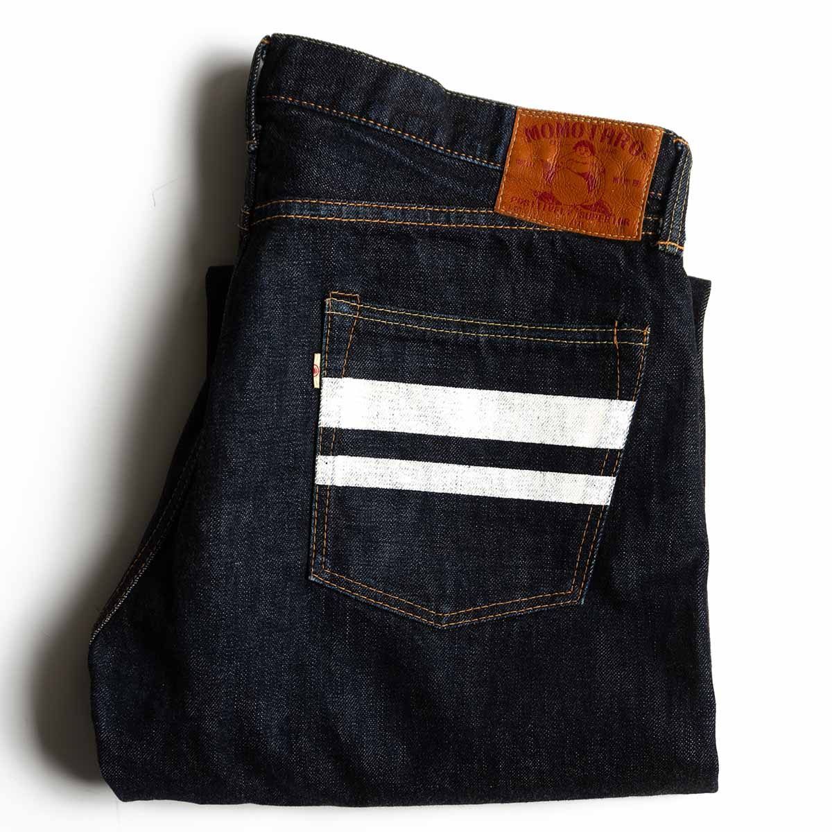 雰囲気抜群 桃太郎ジーンズ 出陣スリムストレート ボタンフライ デニムパンツ W36 MOMOTARO JEANS s2510108