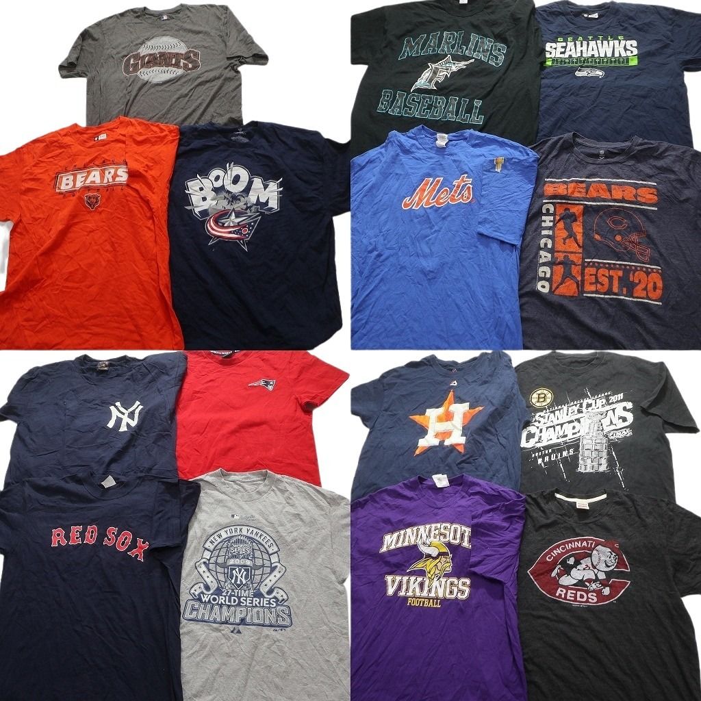 古着卸 プロチーム 半袖Tシャツ 15枚セット メンズ XL NFL ベアーズ バイキングス ペイトリオッツ 古着 NA2525