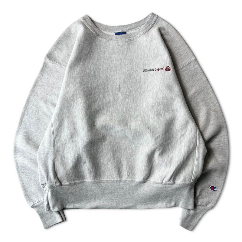 00s Champion スウェット リバースウィーブ 灰L A377 刺繍ロゴ b72c7a1ad3d4a31a2ec8aef4588f25