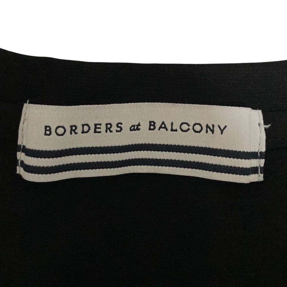 美品 BORDERS at BALCONY ボーダーズアットバルコニー RIBBON TEE リボン ショートスリーブ カットソー Tシャツ 36 ブラック レディース 古着 中古 美品 BORDERS at BALCONY ボーダーズアットバルコニー RIBBON