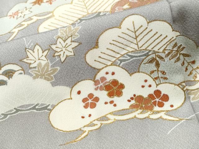 平和屋着物○銀座きしや 訪問着 駒刺繍 松梅吉祥花文 金彩 正絹 逸品