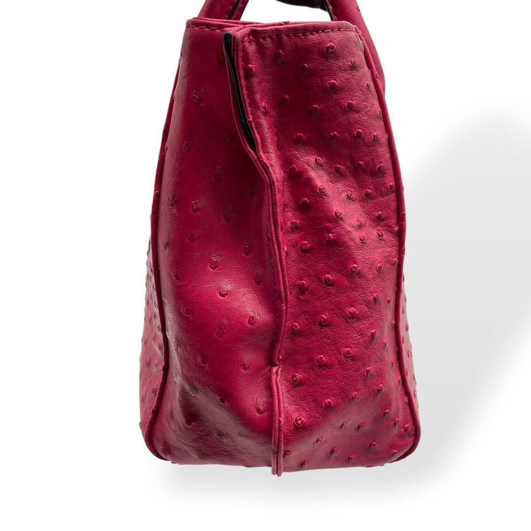 お値下げ！【美品♡】オーストリッチ ハンドバッグ  レア ピンク 極美品 JEWELS オーストリッチ ハンドバッグ 本革 本物 ピンク