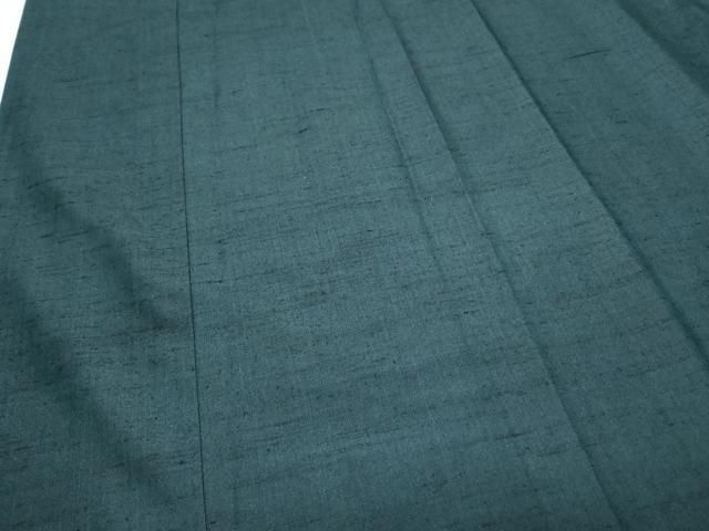 平和屋着物 男性 紬 色無地 高麗納戸色 正絹 th