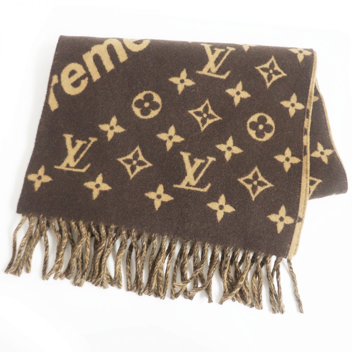 LOUIS VUITTON Supreme ウール カシミヤ ロゴ　マフラー LOUIS VUITTON Supreme ウール カシミヤ ロゴマフラー