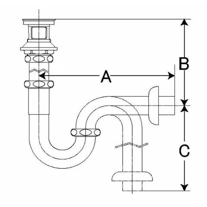 LIXIL(リクシル)INAX 洗面器・手洗器用セット金具 排水金具(呼び径32mm) 壁排水Pトラップ LF-105PAL - メルカリ