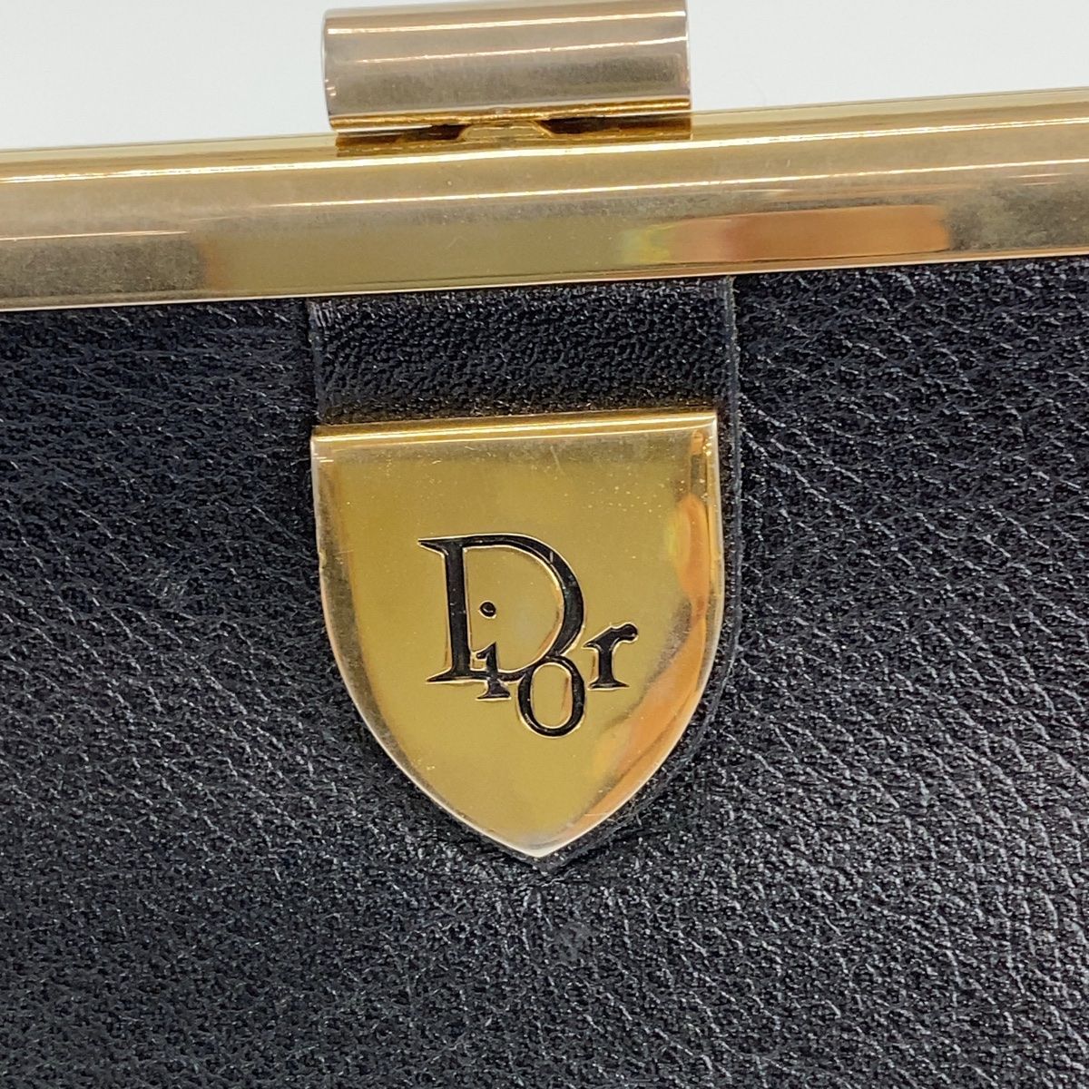 Christian Dior クリスチャンディオール ヴィンテージ ブラック 黒 ゴールド金具 レザー クラッチバッグ セカンドバッグ レディース 402736