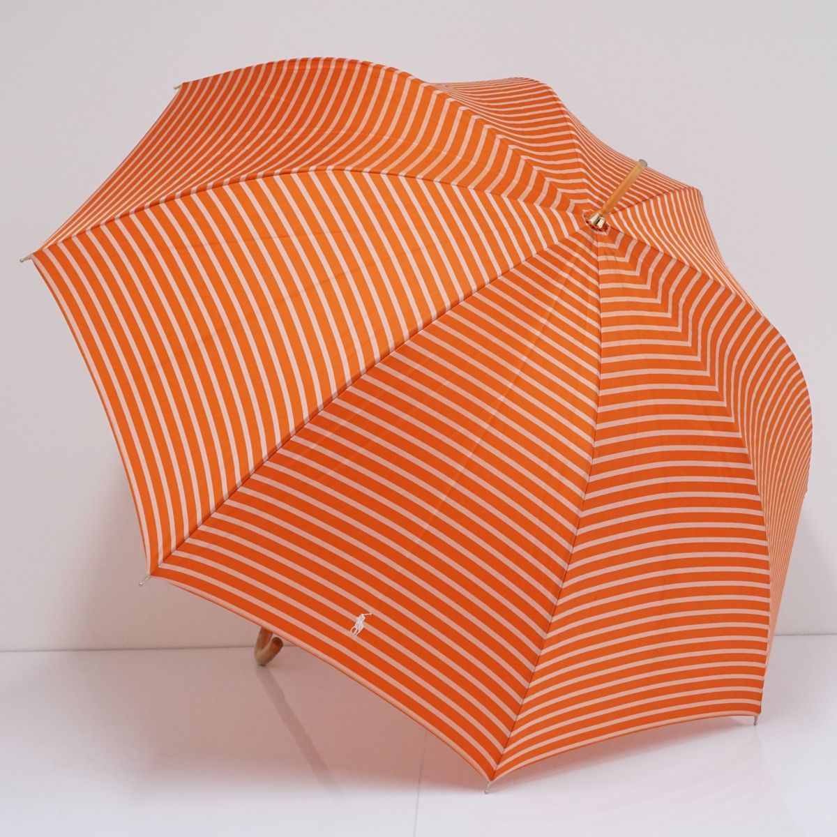 傘 Polo Ralph Lauren ポロラルフローレン USED美品 オレンジ ボーダー