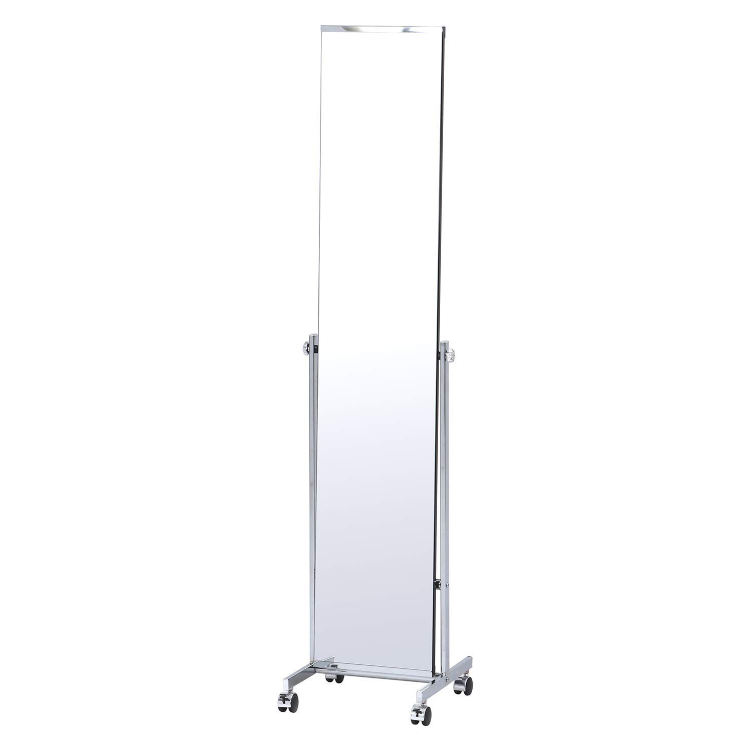 新着商品不二貿易 スタンドミラー 幅37×奥行36×高さ159cm シルバー 姿見 キャスター 全身鏡 自立 角度調整 飛散防止 15547