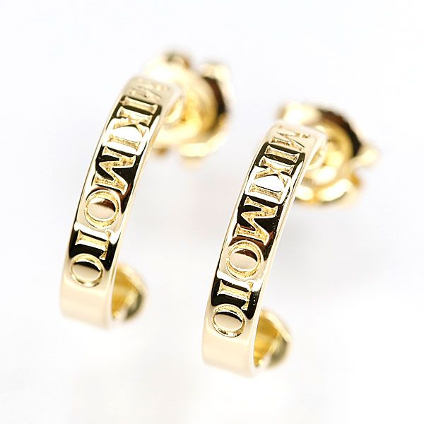 ミキモト アコヤ真珠 ピアス ダイヤモンド K18イエローゴールド  