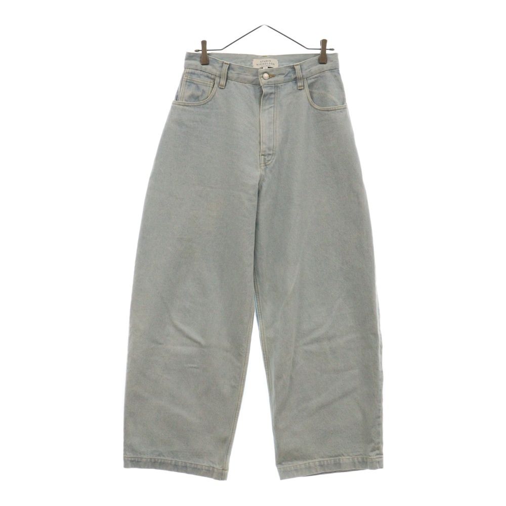 STUDIO NICHOLSON スタジオニコルソン Wide Bleach Denim Pants ワイド ブリーチ デニムパンツ インディゴ 51-10-732026 STUDIO NICHOLSON (スタジオニコルソン) Wide Bleach Denim Pants