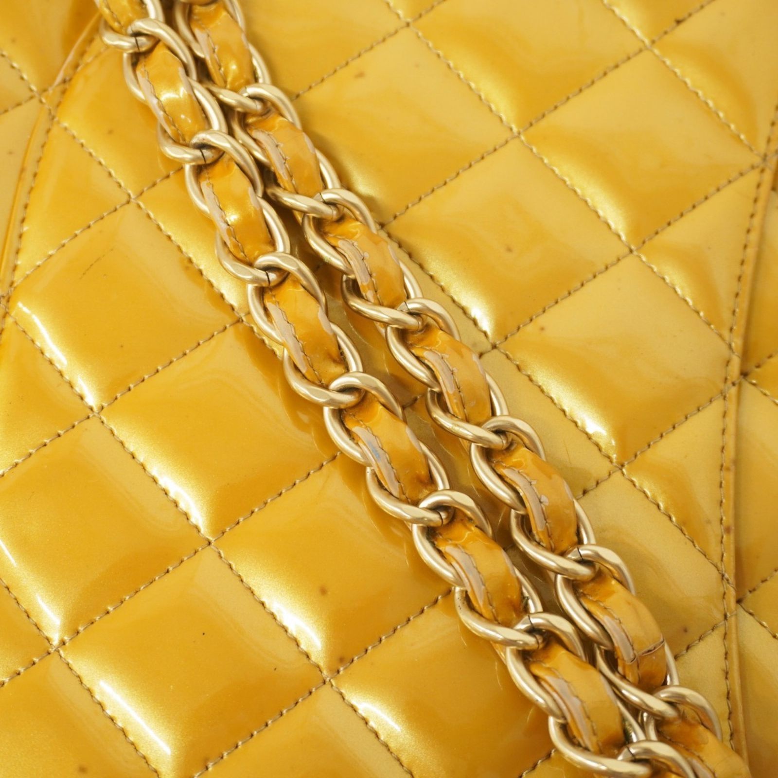 CHANEL シャネル パテント イエロー チェーンショルダーバッグ 質屋の楠本商店 / シャネル チェーンショルダーバッグ コットン