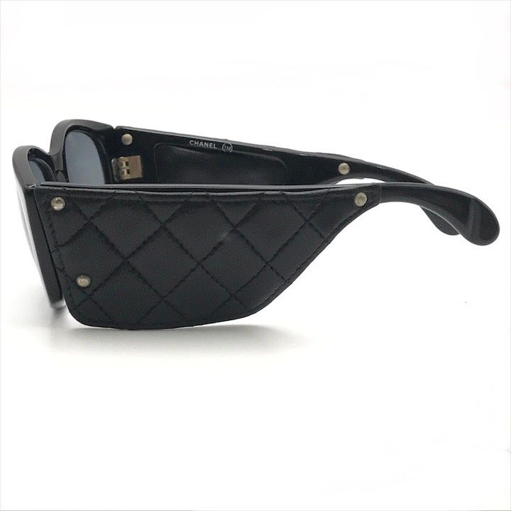良品 CHANEL シャネル マトラッセ ラムスキン ヴィンテージ サングラス アイウェア ブラック a3869 良品 CHANEL シャネル マトラッセ ラムスキン ヴィンテージ サングラス