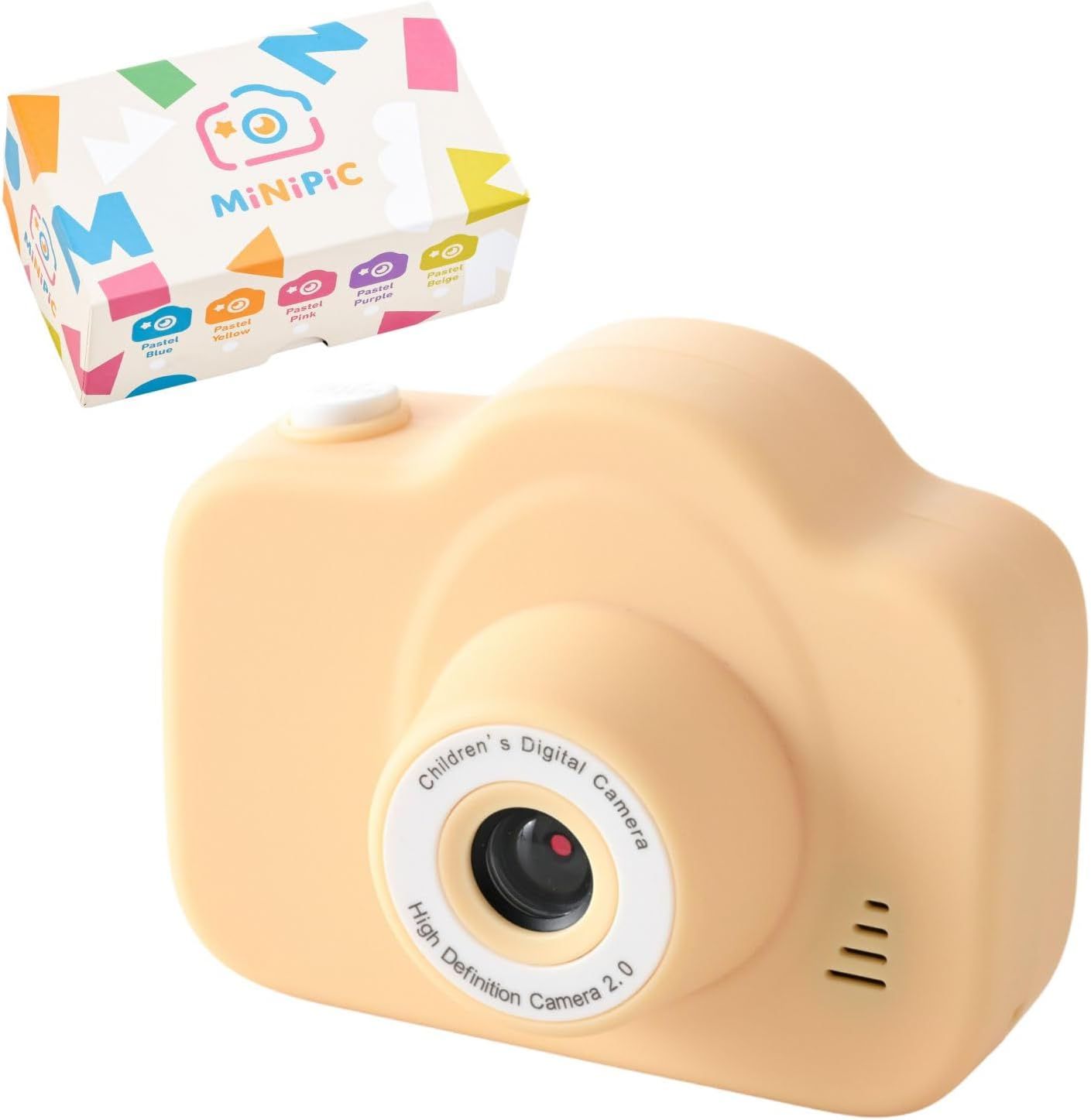 【日本企業】MiNIPIC ミニピク キッズカメラ トイカメラ 子供用カメラ ゲームなし スマホ転送 可能 男の子 女の子 (スマホ用カードリーダー：type-c端子， パステルイエロー)
