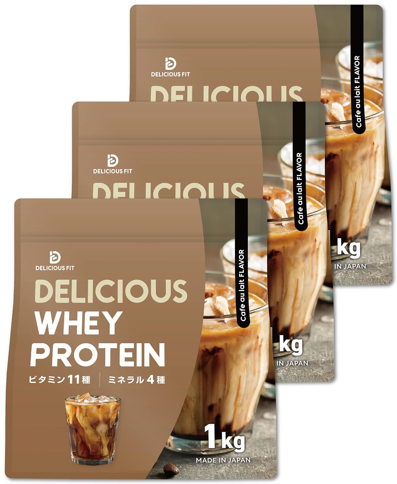 プロテイン ホエイ 3kg 贅沢カフェオレ風味 製造 ビタミン11種 ミネラル4種 DELICIOUS FIT デリシャスフィット