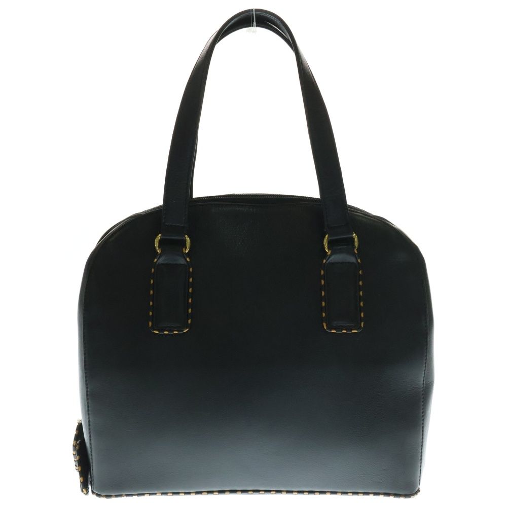 VALENTINO ヴァレンティノ ステッチ ハンドバッグ 肩掛けバッグ ブラック レザー