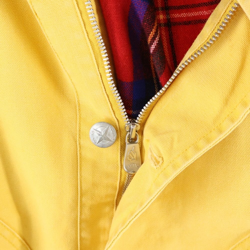 タータンチェックライナー 襟コーデュロイ