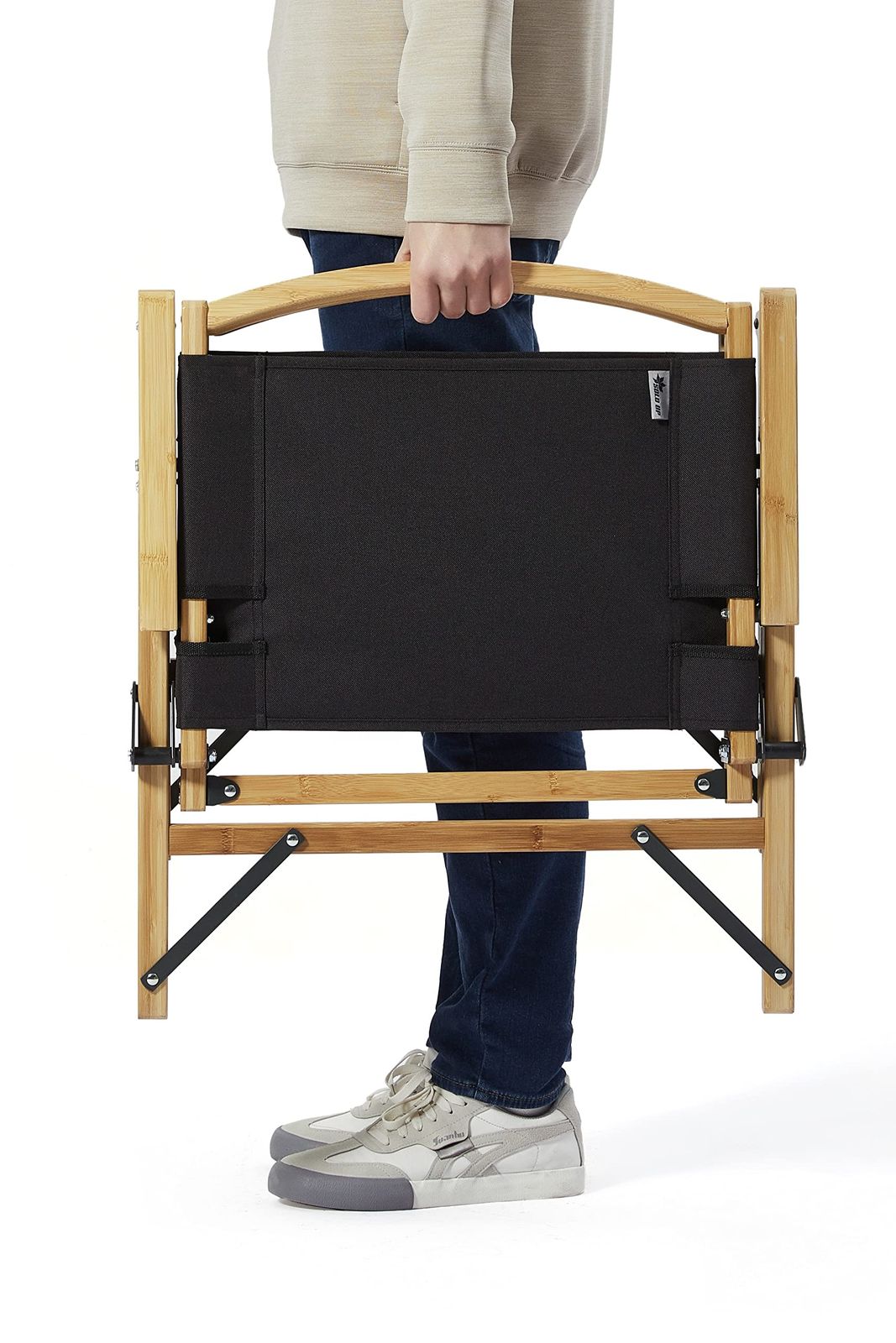 迅速発送 アウトドア チェア クラシックチェア 木製 ローチェア キャンプ ロースタイルチェア イス 折りたたみ 椅子 2セット ブラック HRDEVELOPMENT_JP