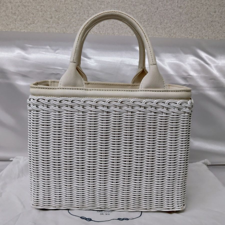 プラダ カナパ ウィッカー かご バッグ 2way ショルダーバッグ 1BG835