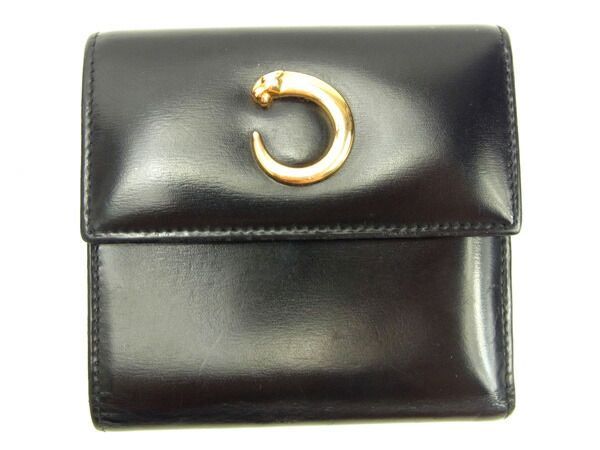 Cartier カルティエ　三つ折り財布　ブラック Cartier カルティエ ガーランドドゥカルティエ 三つ折り財布